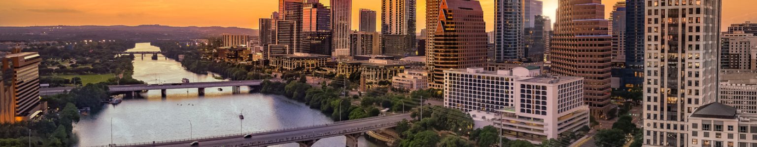 Downtown Austin Texas with capital and riverfront